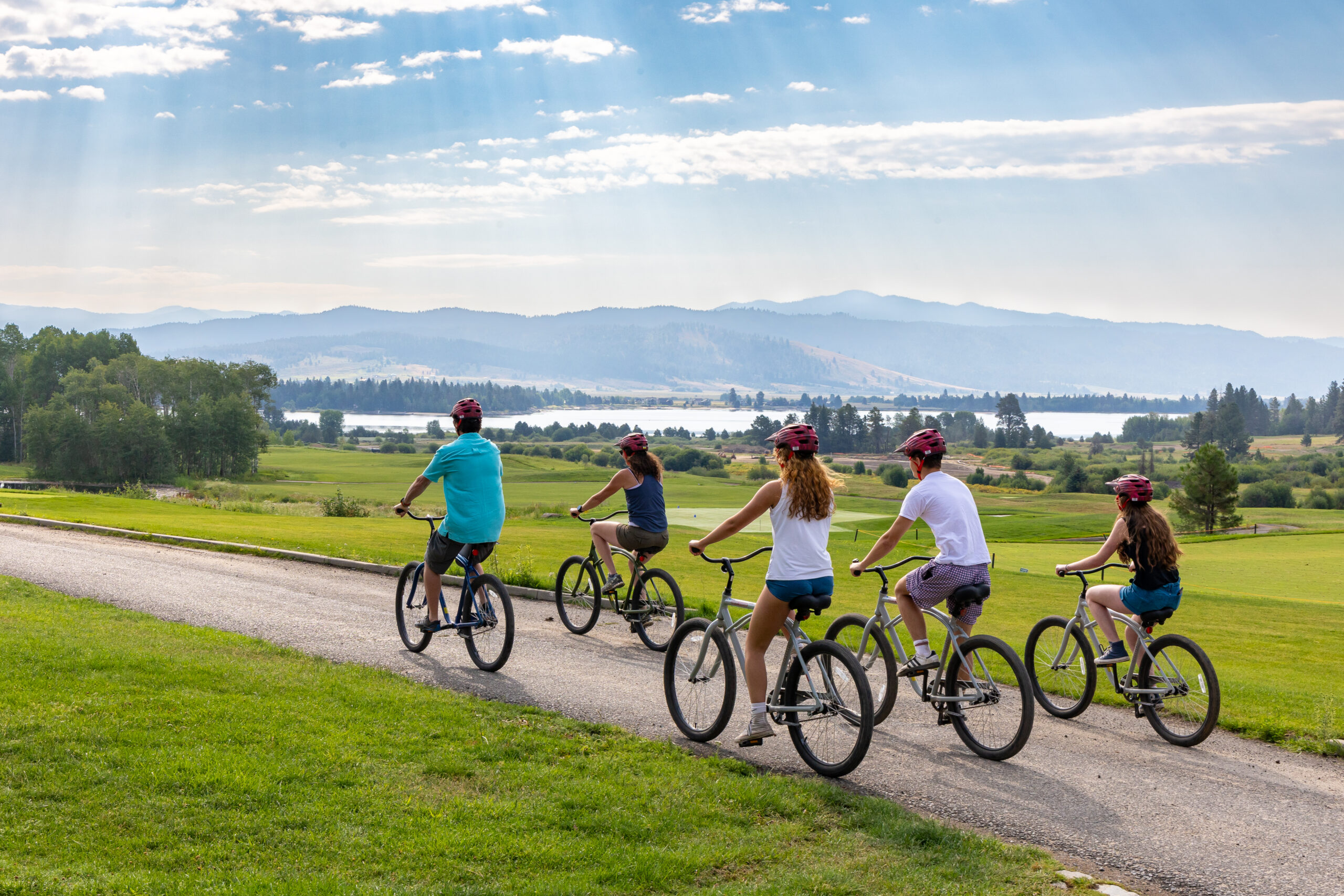 a family bikes at tamarack resort