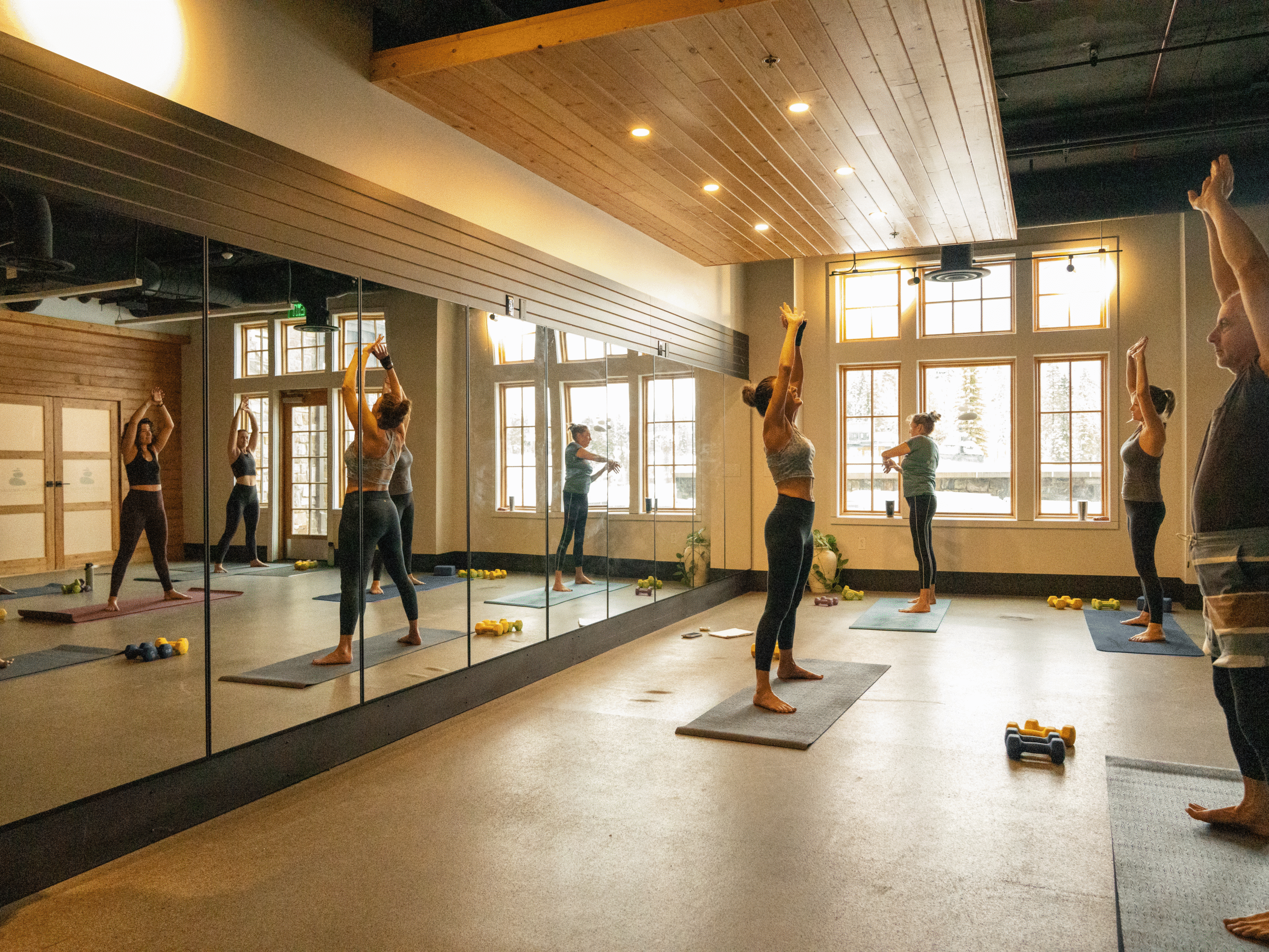 a class at elevation studio at tamarack resort